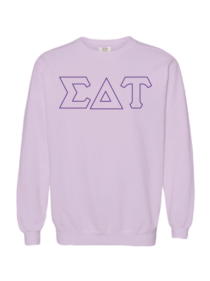 Embroidered Orchid Sorority Crewneck - 2XL - 3XL