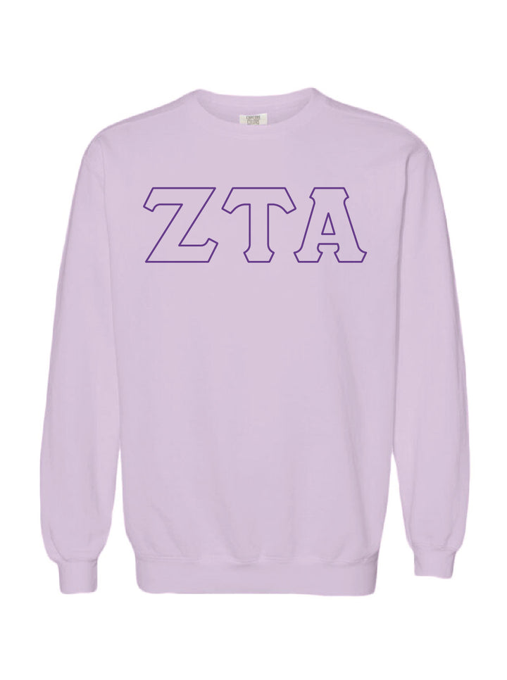 Embroidered Orchid Sorority Crewneck