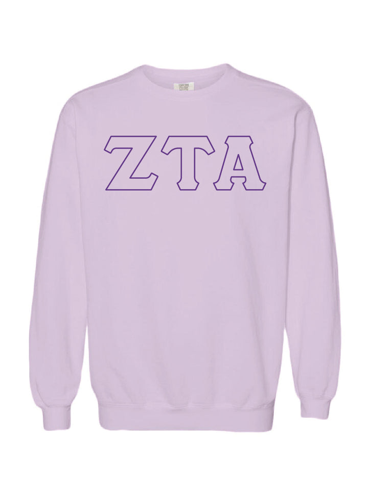 Embroidered Orchid Sorority Crewneck - 2XL - 3XL