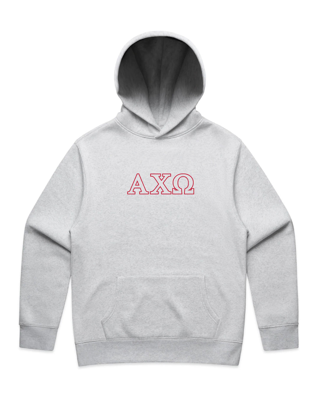 Embroidered Outline White Heather Sorority Hoodie