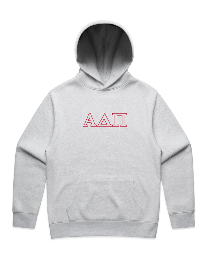 Embroidered Outline White Heather Sorority Hoodie