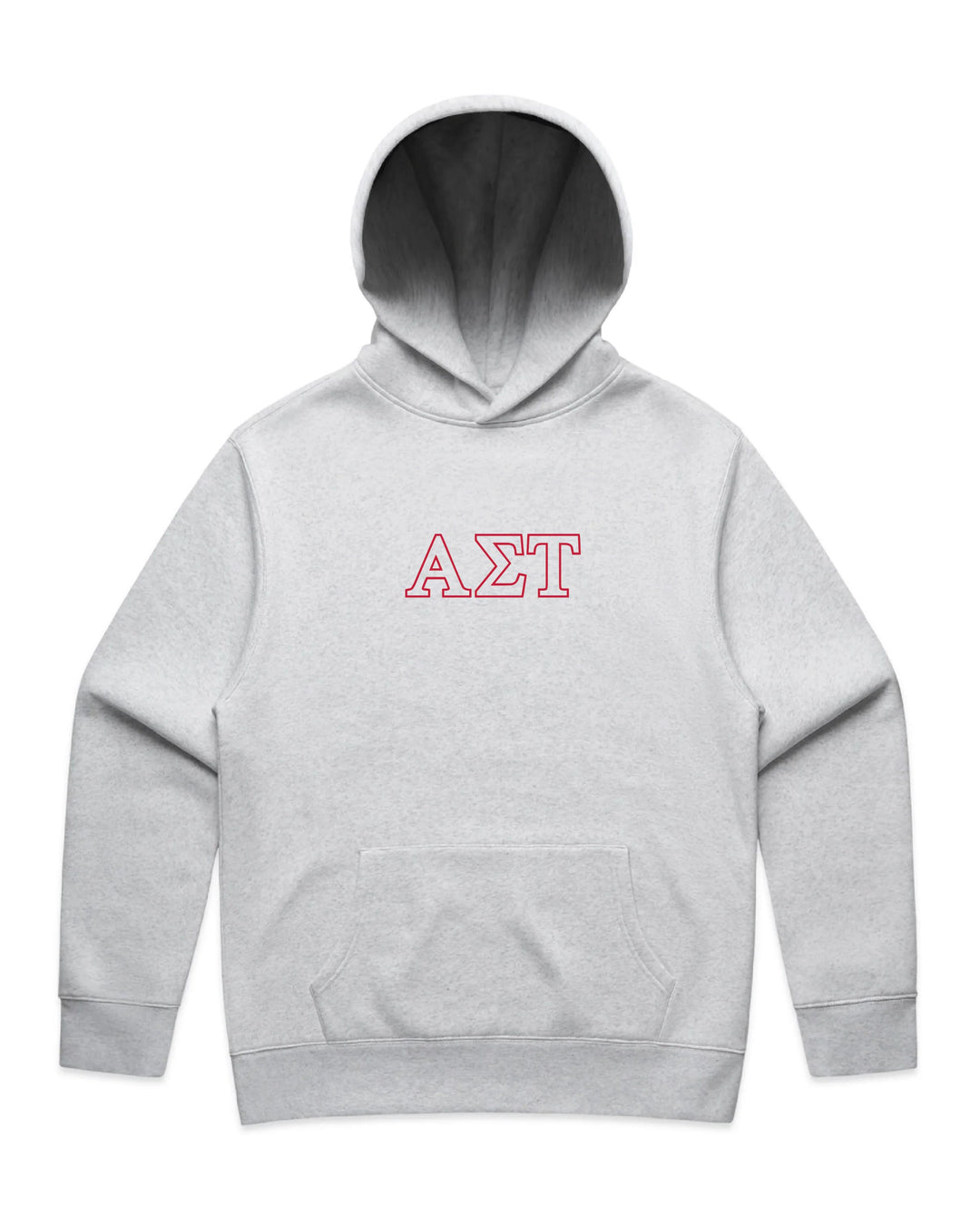 Embroidered Outline White Heather Sorority Hoodie