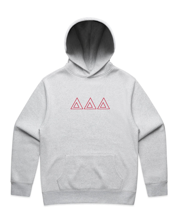 Embroidered Outline White Heather Sorority Hoodie