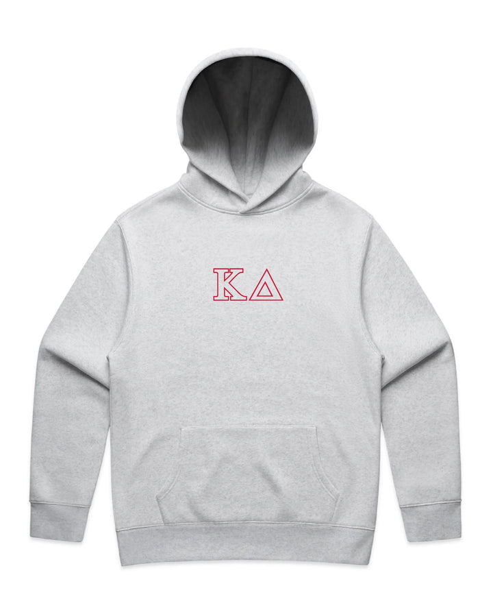 Embroidered Outline White Heather Sorority Hoodie