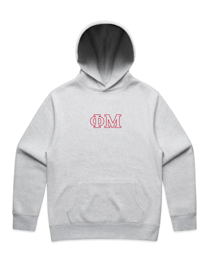 Embroidered Outline White Heather Sorority Hoodie