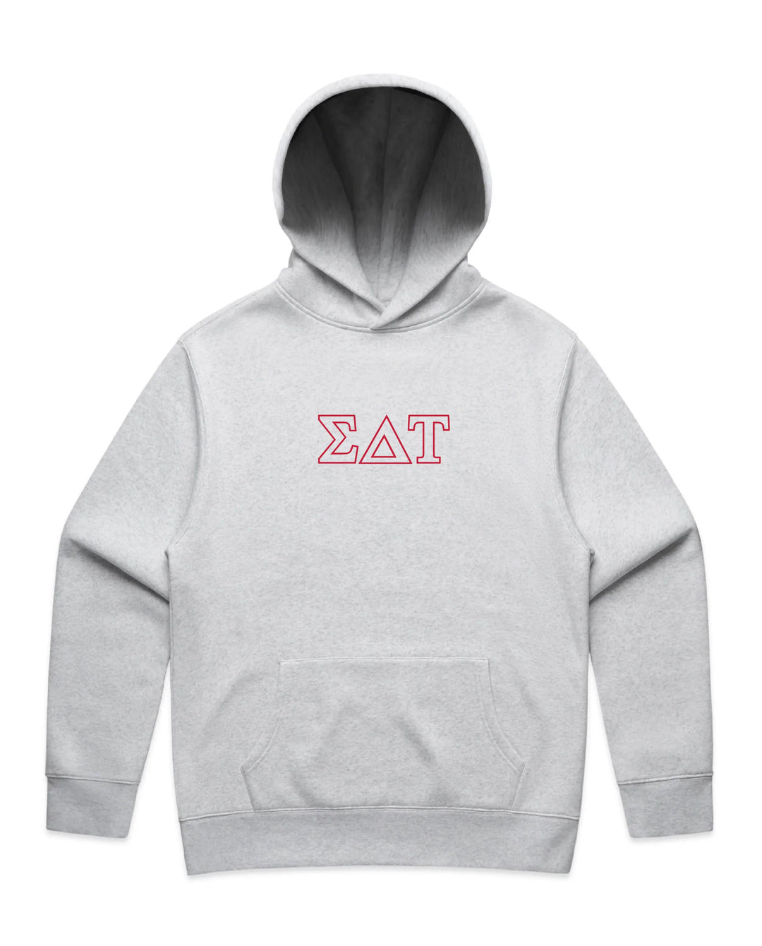 Embroidered Outline White Heather Sorority Hoodie