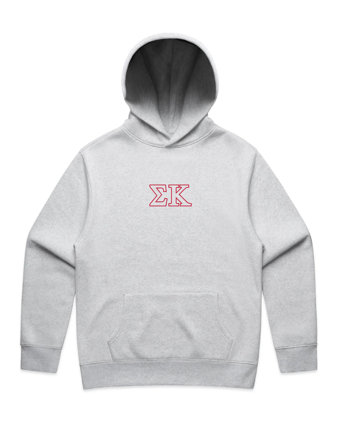 Embroidered Outline White Heather Sorority Hoodie