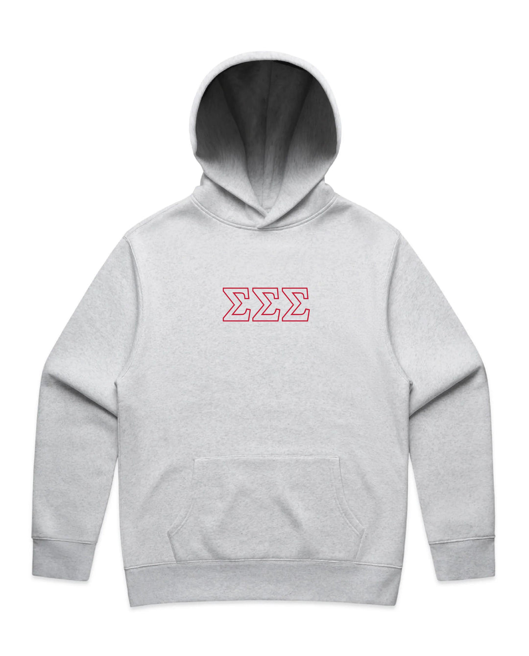 Embroidered Outline White Heather Sorority Hoodie