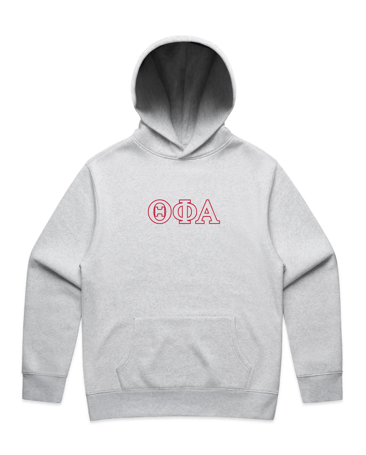 Embroidered Outline White Heather Sorority Hoodie