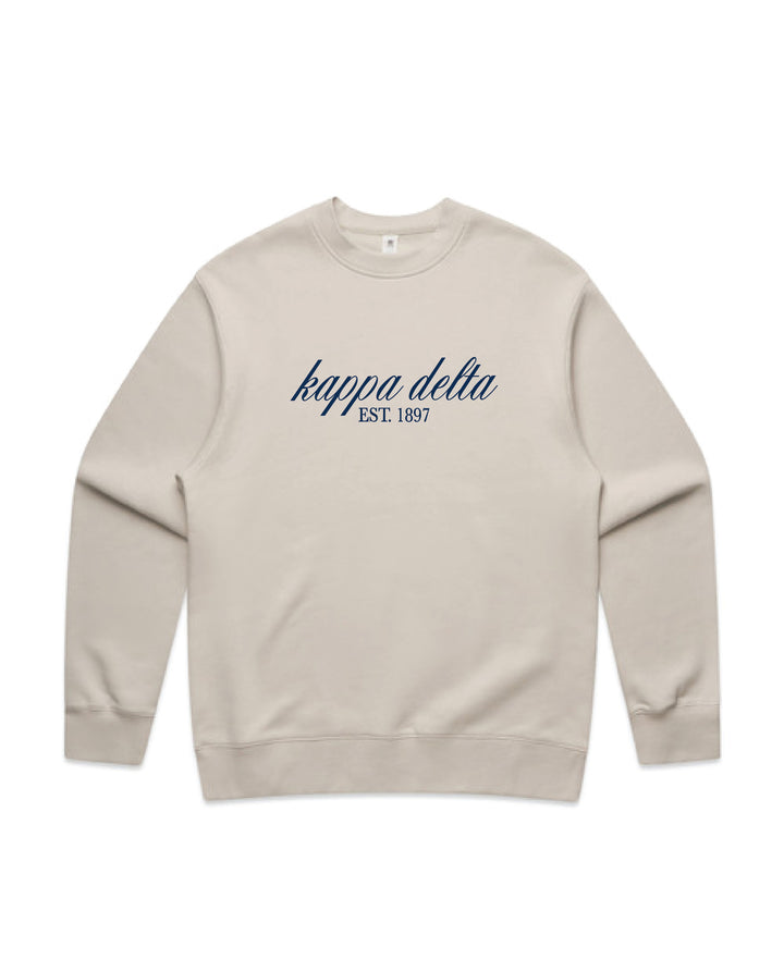 Embroidered Script Heavy Weight Sorority Crewneck