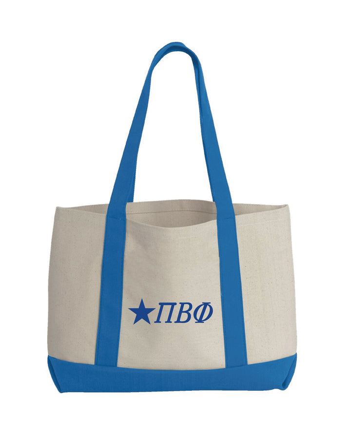 Royal Blue Embroidered Star Sorority Tote