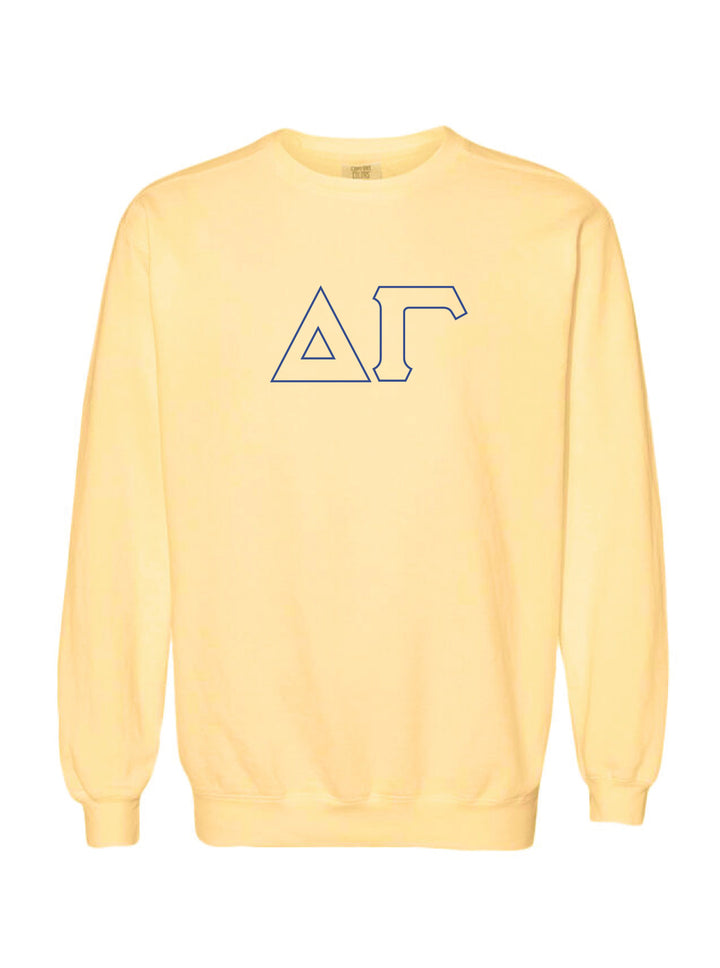 Delta Gamma Embroidered Outline Butter Crewneck