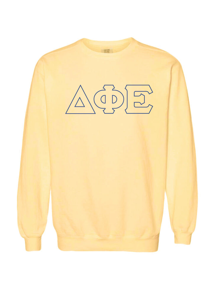 Delta Phi Epsilon Embroidered Outline Butter Crewneck