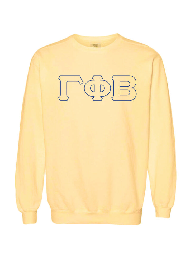 Gamma Phi Beta Embroidered Outline Butter Crewneck