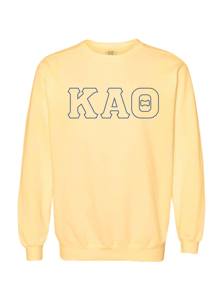 Kappa Alpha Theta Embroidered Outline Butter Crewneck