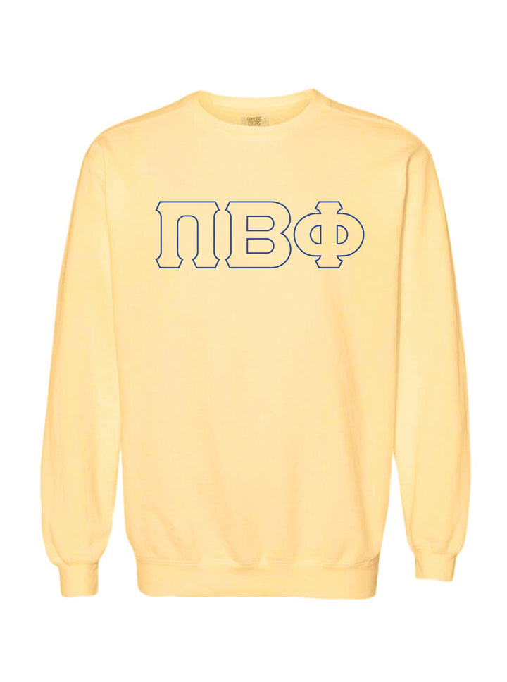 Pi Beta Phi Embroidered Outline Butter Crewneck
