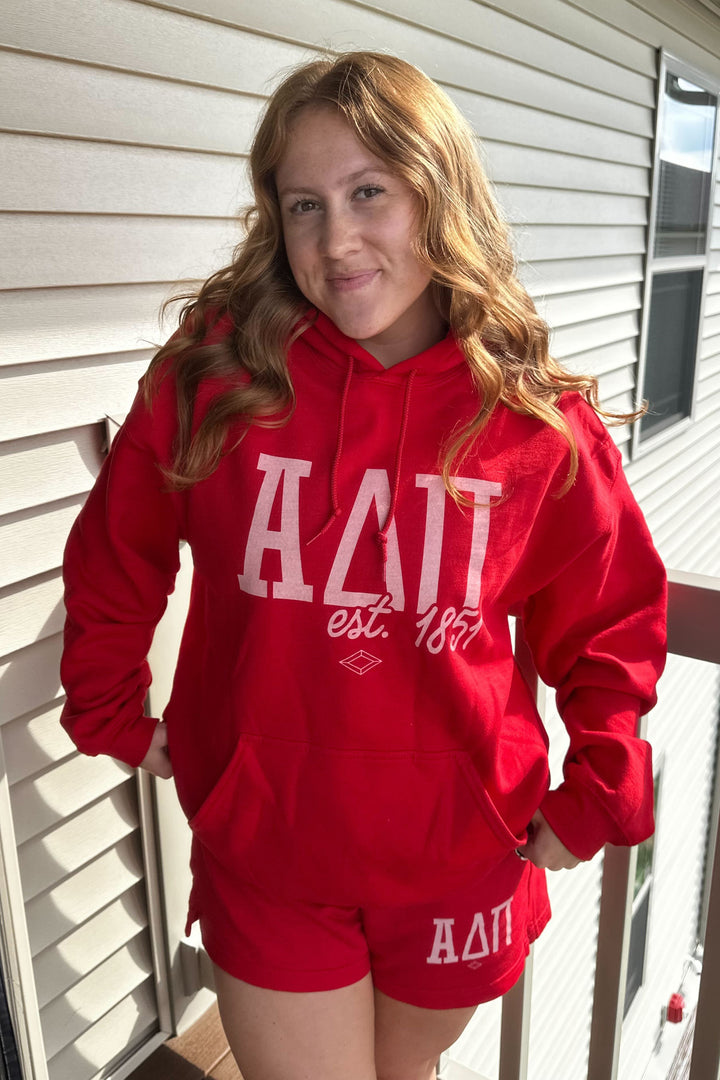 Alpha Delta Pi Bold Red Sorority Hoodie