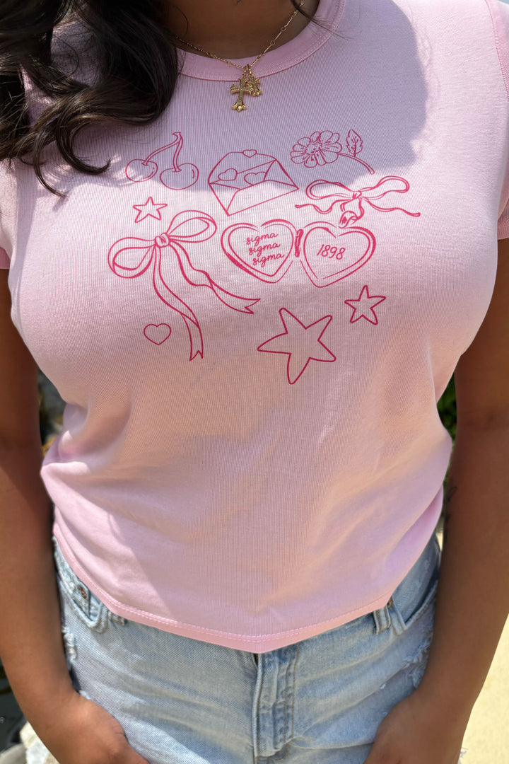 Coquette Collage Bubblegum Sorority Baby Tee