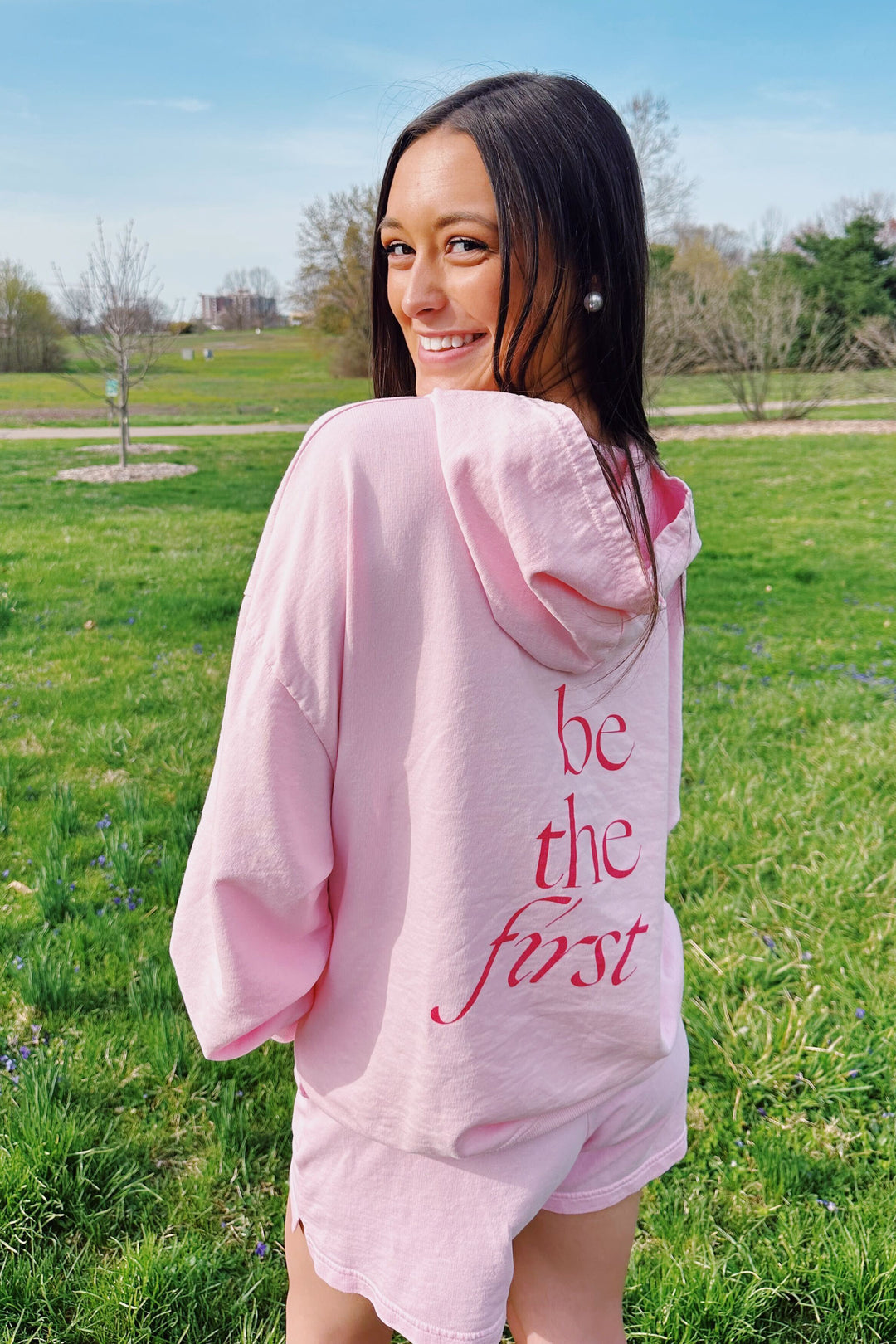 Alpha Delta Pi Motto Lightweight Bubblegum Hoodie