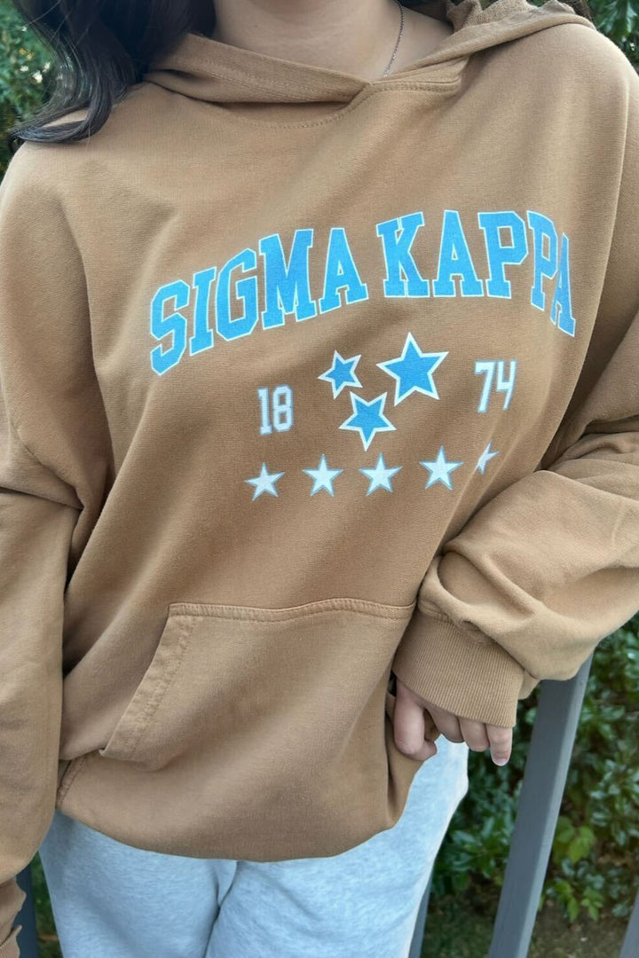 Caffeine Blue Star Light Weight Sorority Hoodie
