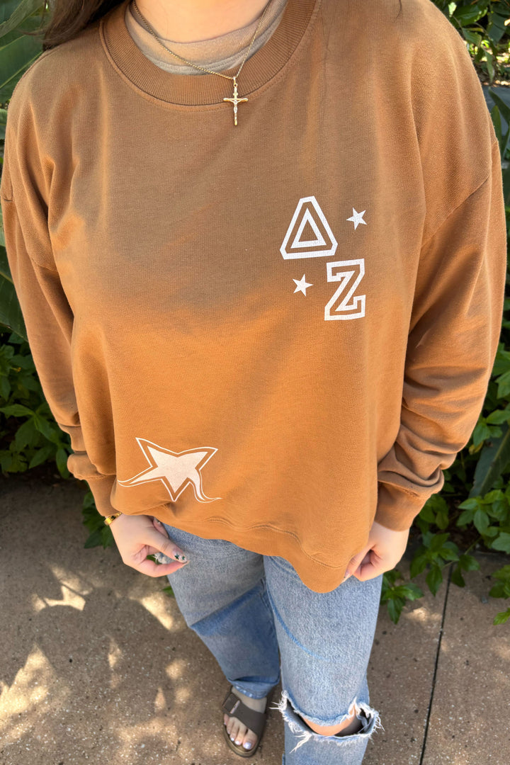 Caffeine Star Light Weight Sorority Crewneck
