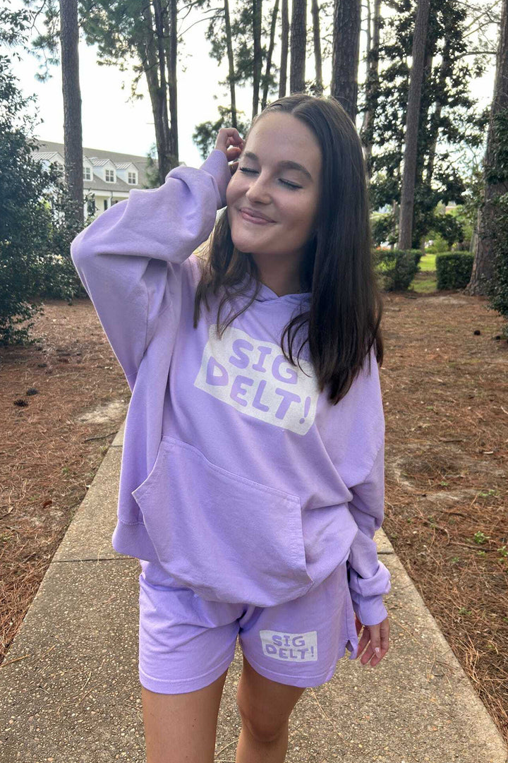 Lavender Haze Block Matching Set Lightweight Hoodie