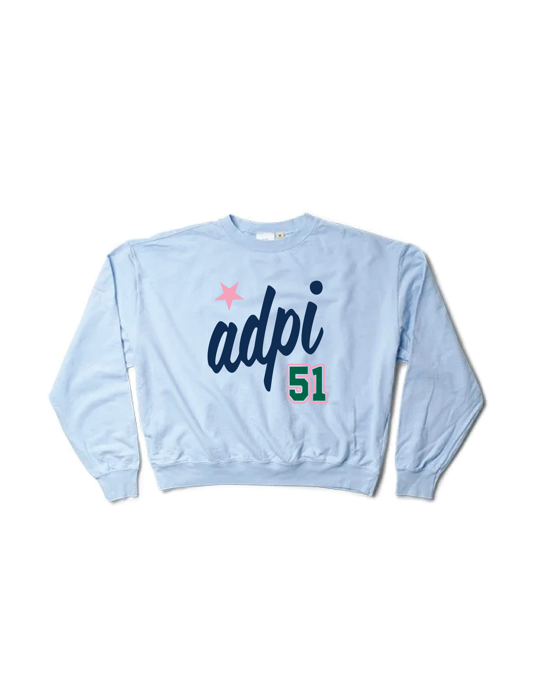 Est Year Arctic Blue Light Weight Sorority Crewneck