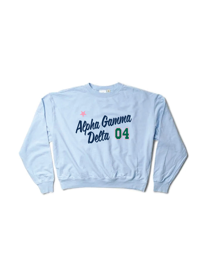 Est Year Arctic Blue Light Weight Sorority Crewneck