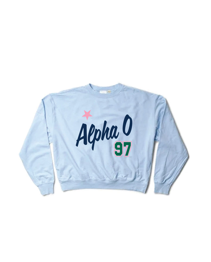Est Year Arctic Blue Light Weight Sorority Crewneck