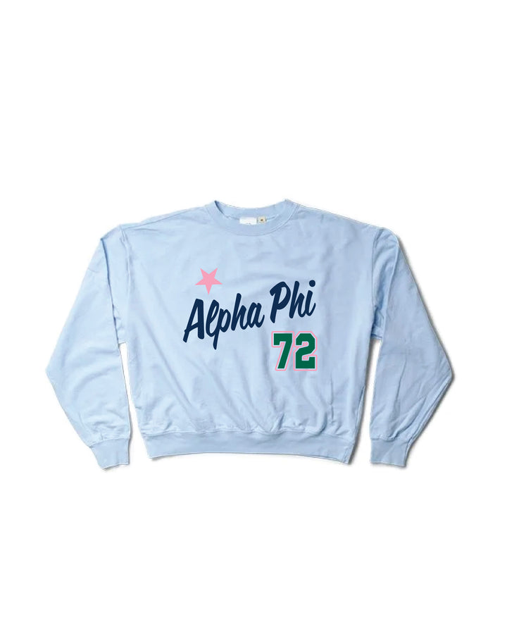 Est Year Arctic Blue Light Weight Sorority Crewneck