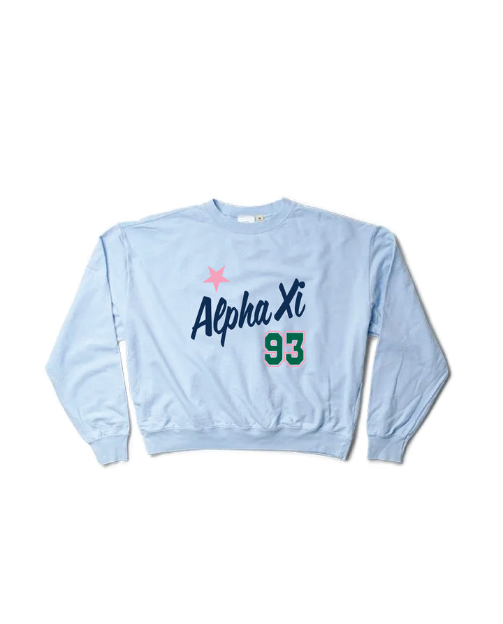 Est Year Arctic Blue Light Weight Sorority Crewneck