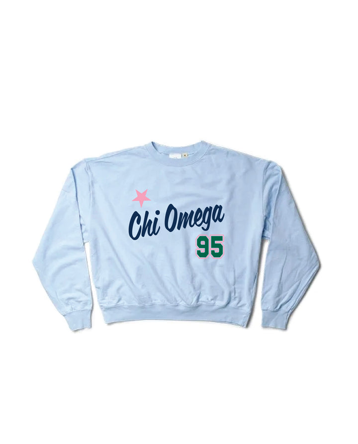 Est Year Arctic Blue Light Weight Sorority Crewneck