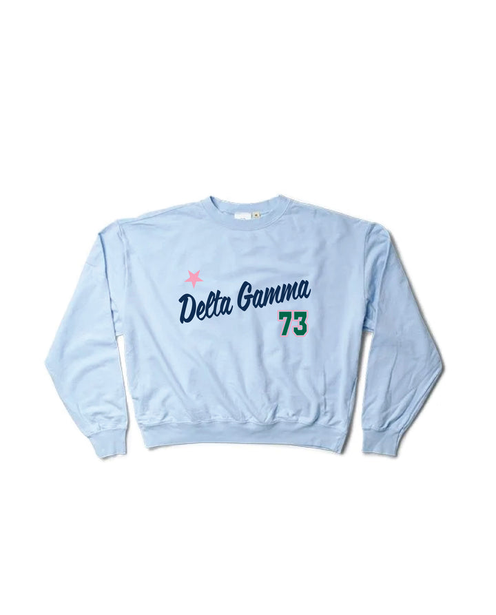 Est Year Arctic Blue Light Weight Sorority Crewneck