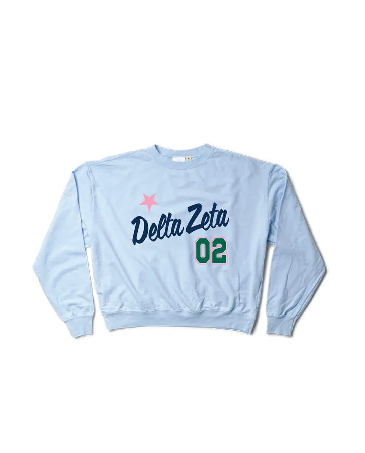 Est Year Arctic Blue Light Weight Sorority Crewneck