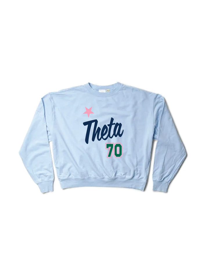 Est Year Arctic Blue Light Weight Sorority Crewneck