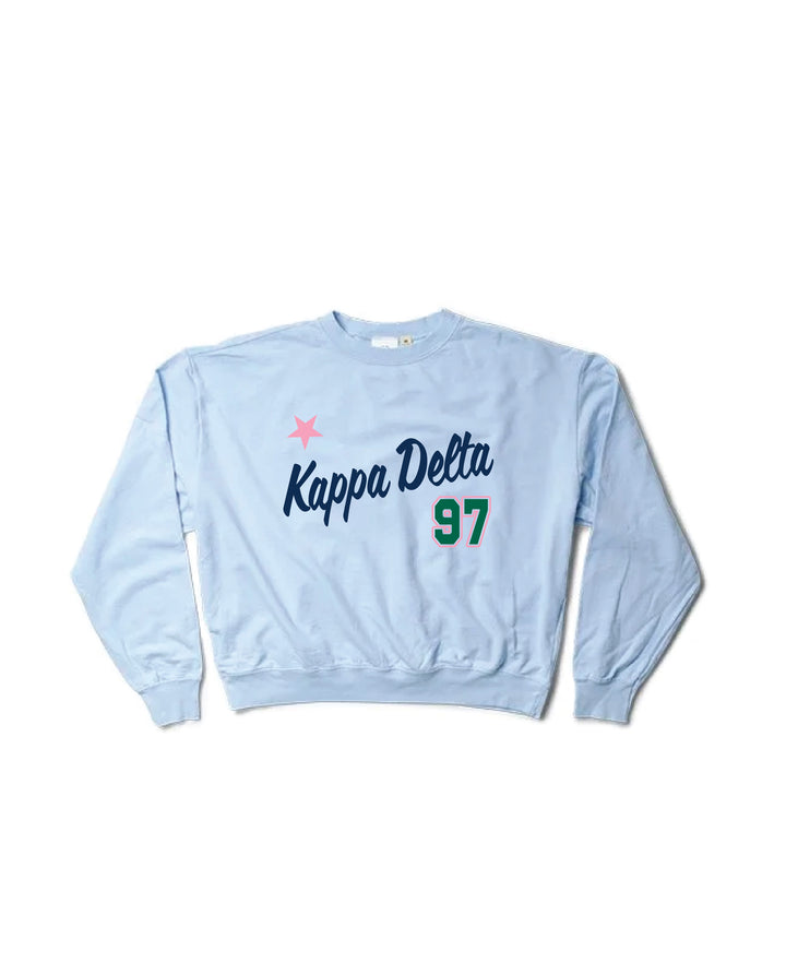 Est Year Arctic Blue Light Weight Sorority Crewneck