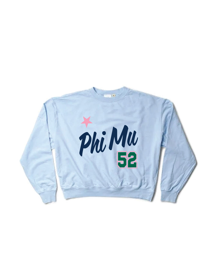 Est Year Arctic Blue Light Weight Sorority Crewneck