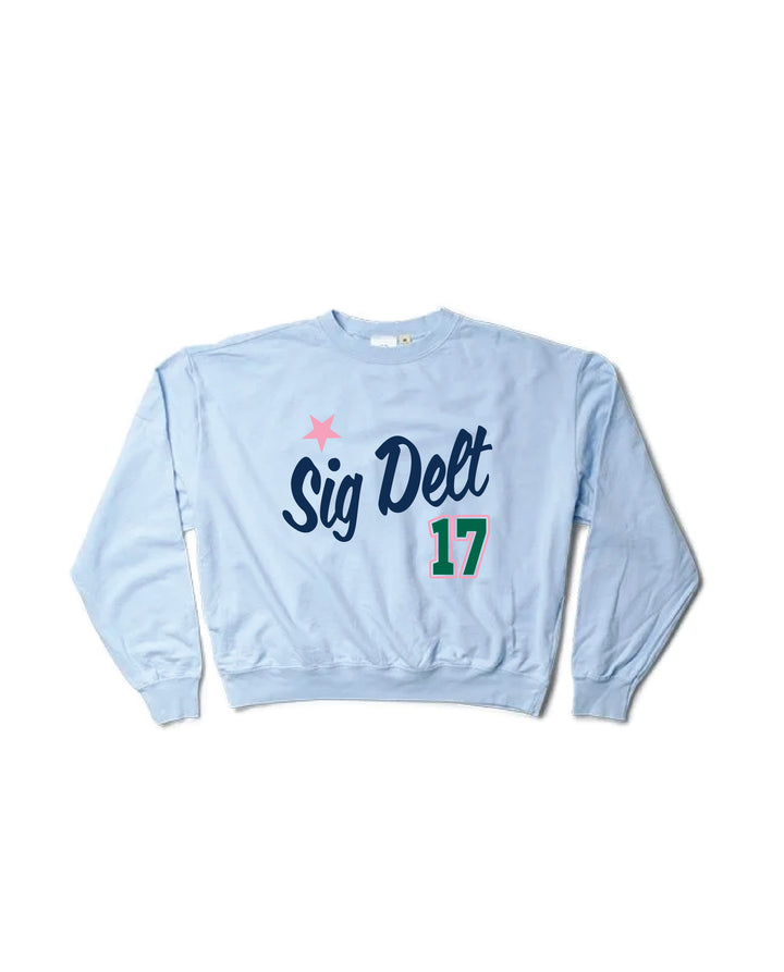 Est Year Arctic Blue Light Weight Sorority Crewneck