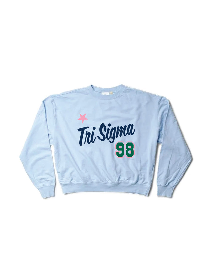 Est Year Arctic Blue Light Weight Sorority Crewneck