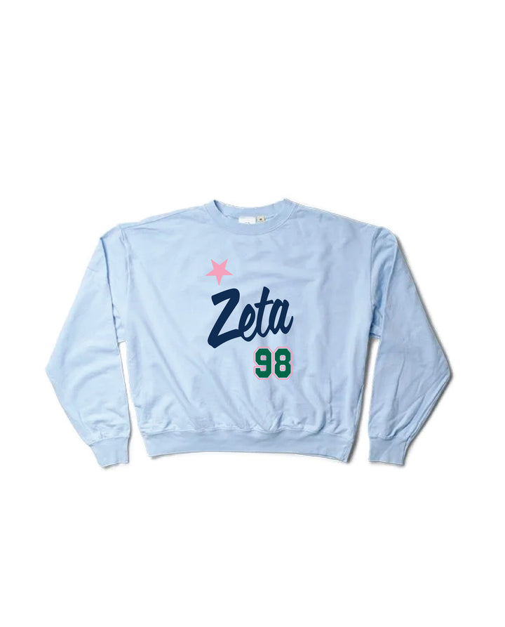 Est Year Arctic Blue Light Weight Sorority Crewneck