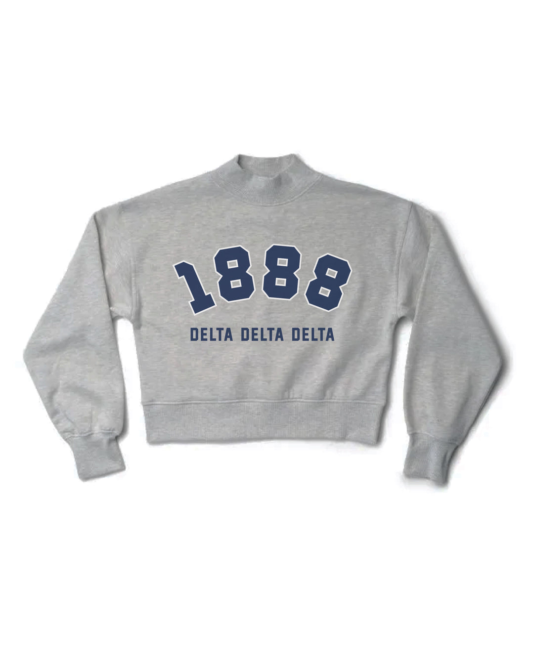 Est Year Heather Grey Sorority Mock Neck Crewneck