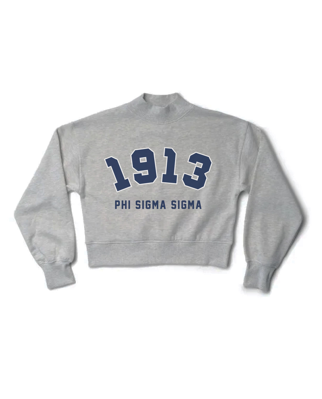 Est Year Heather Grey Sorority Mock Neck Crewneck