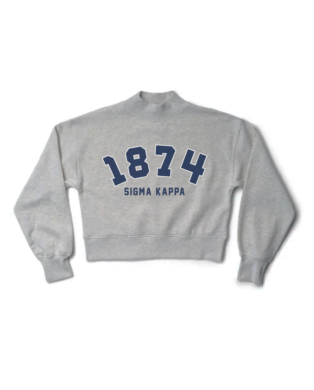 Est Year Heather Grey Sorority Mock Neck Crewneck