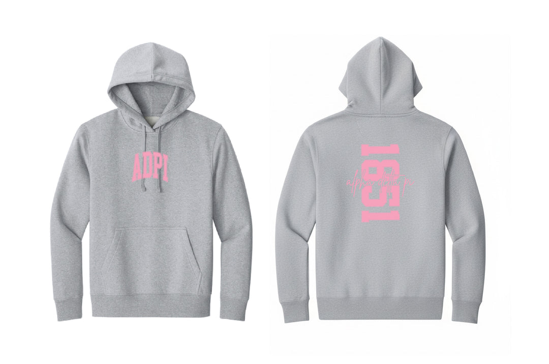 Est Year Pink & Grey Heavy Weight Sorority Hoodie