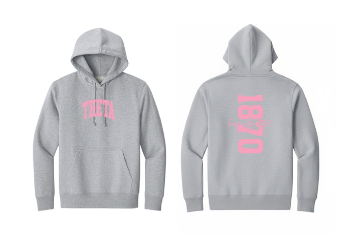 Est Year Pink & Grey Heavy Weight Sorority Hoodie