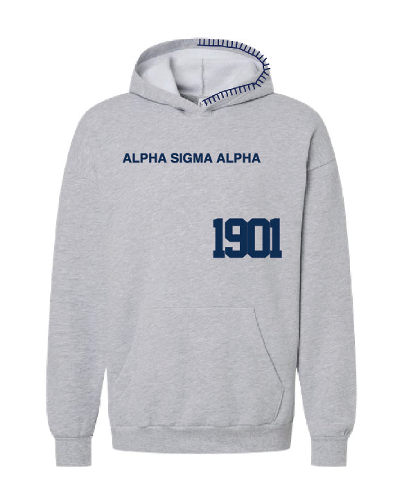 Est Year Navy Hood Stitch Sorority Hoodie