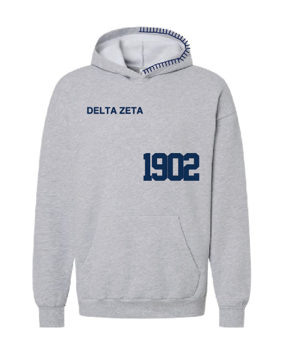 Est Year Navy Hood Stitch Sorority Hoodie