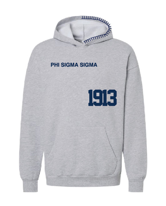 Est Year Navy Hood Stitch Sorority Hoodie