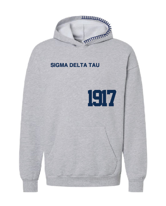 Est Year Navy Hood Stitch Sorority Hoodie