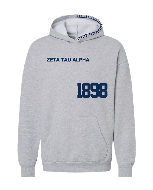Est Year Navy Hood Stitch Sorority Hoodie